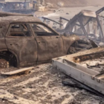 Coches que terminaron ardiendo en los incendios de Los Ángeles