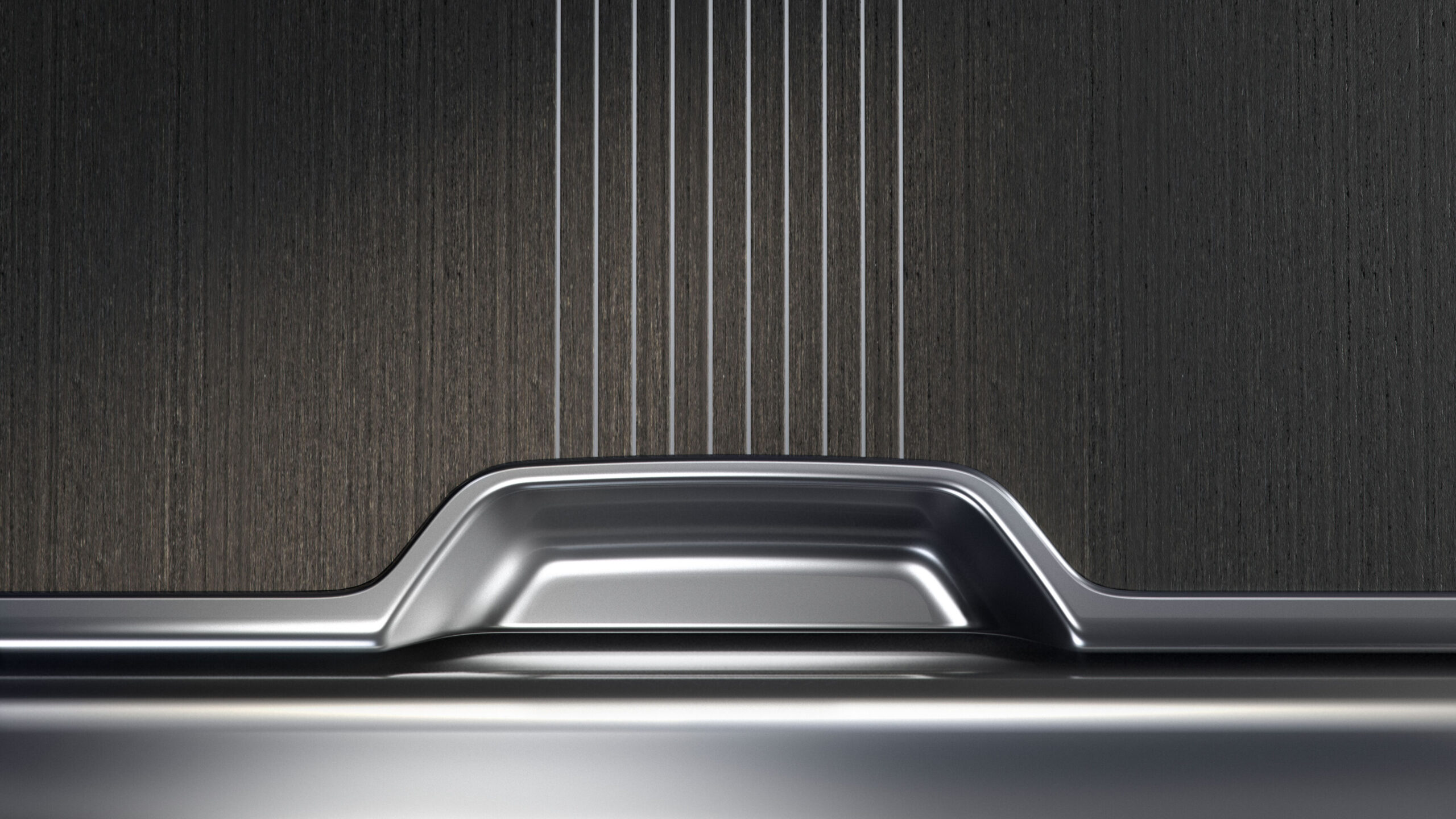Detalle de la moldura Natural Black Birch Veneer del Range Rover Westminster Edition