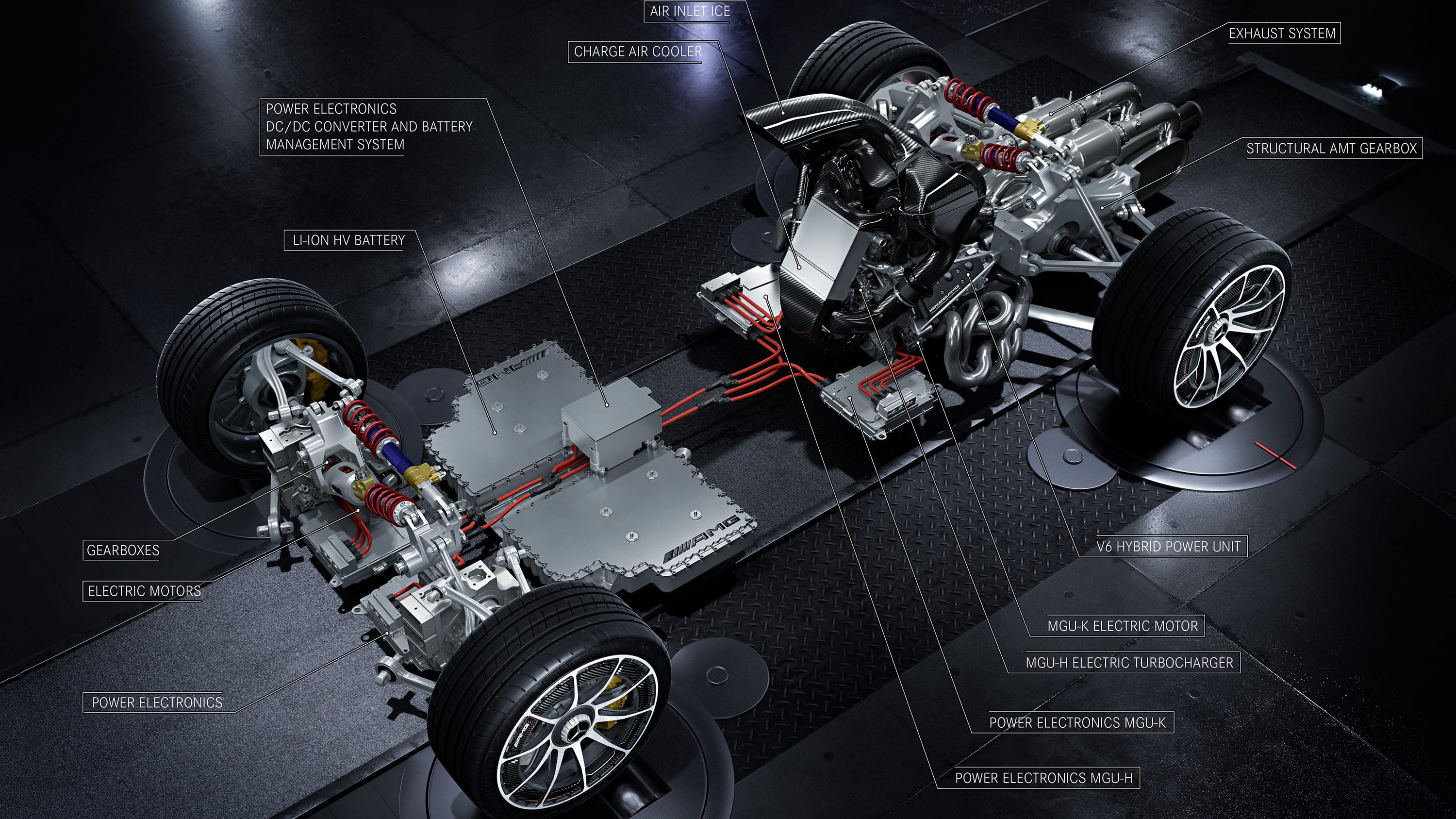 El Mercedes-AMG Project One enseña al desnudo su conjunto mecánico