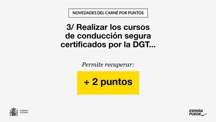 DGT aplica cambios cursos puntos