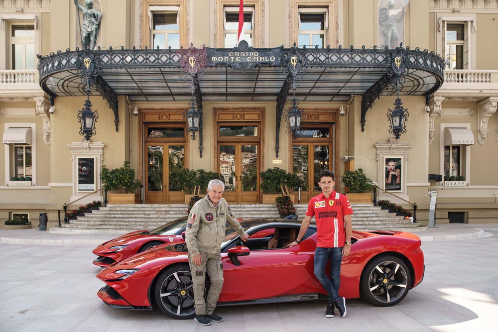 Ferrari SF90 Stradalle Monaco Claude Lelouch y Charles Leclerc