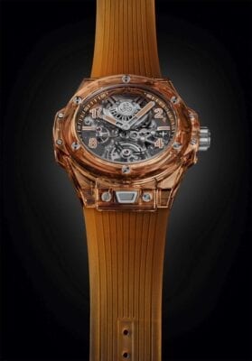 Hublot Big Bang Orange Shapphire fondo negro