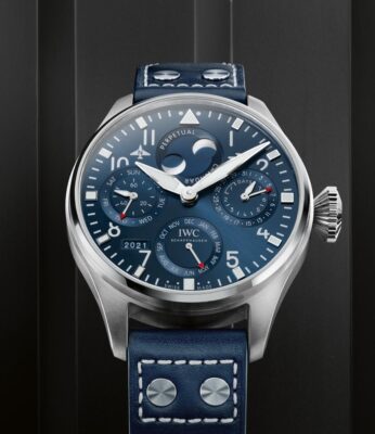 IWC Aviador Calendario Perpetuo frontal azul