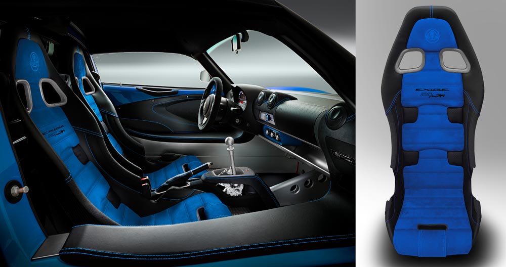 Lotus Exige Sport 410 20th Anniversary interior azul