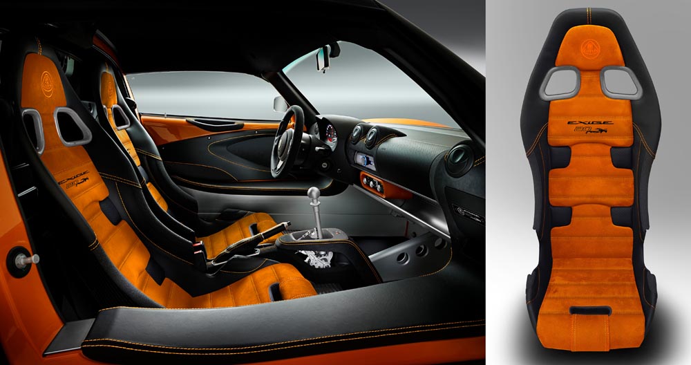 Lotus Exige Sport 410 20th Anniversary interior naranja