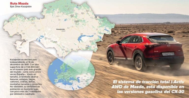 Mazda CX-30 Kazajistan Revista CAR mapa