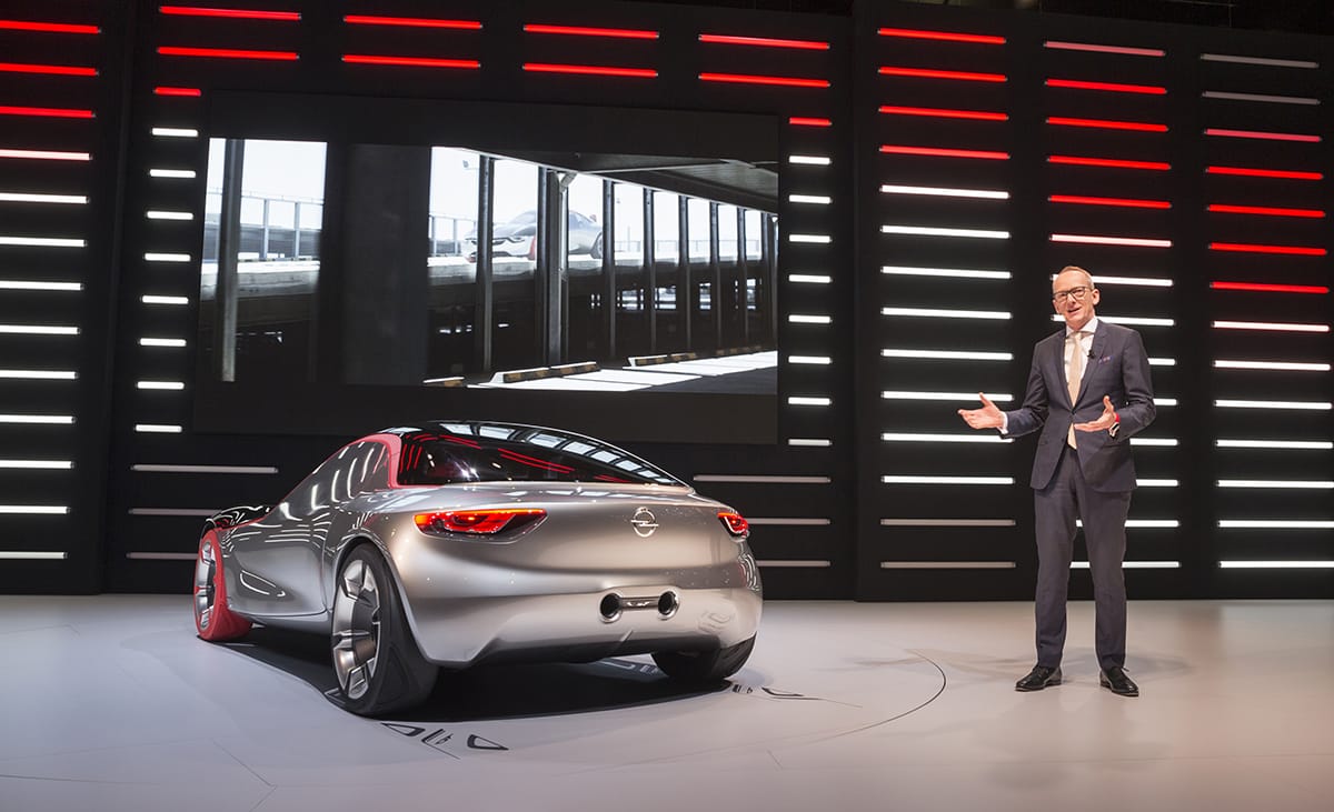 Confident, bold and innovative: Opel Group CEO Dr. Karl-Thomas Neumann proudly presents the GT Concept.