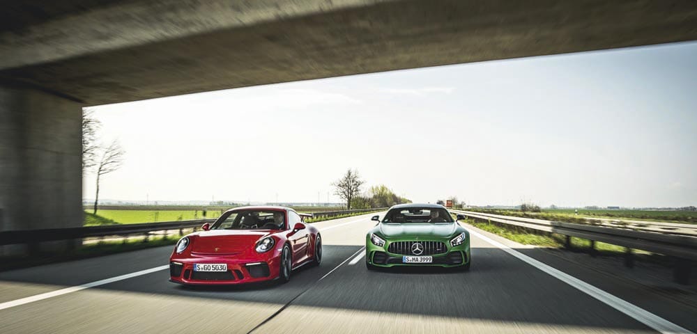 Porsche 911 GT3 contra Mercedes AMG GT R Revista CAR