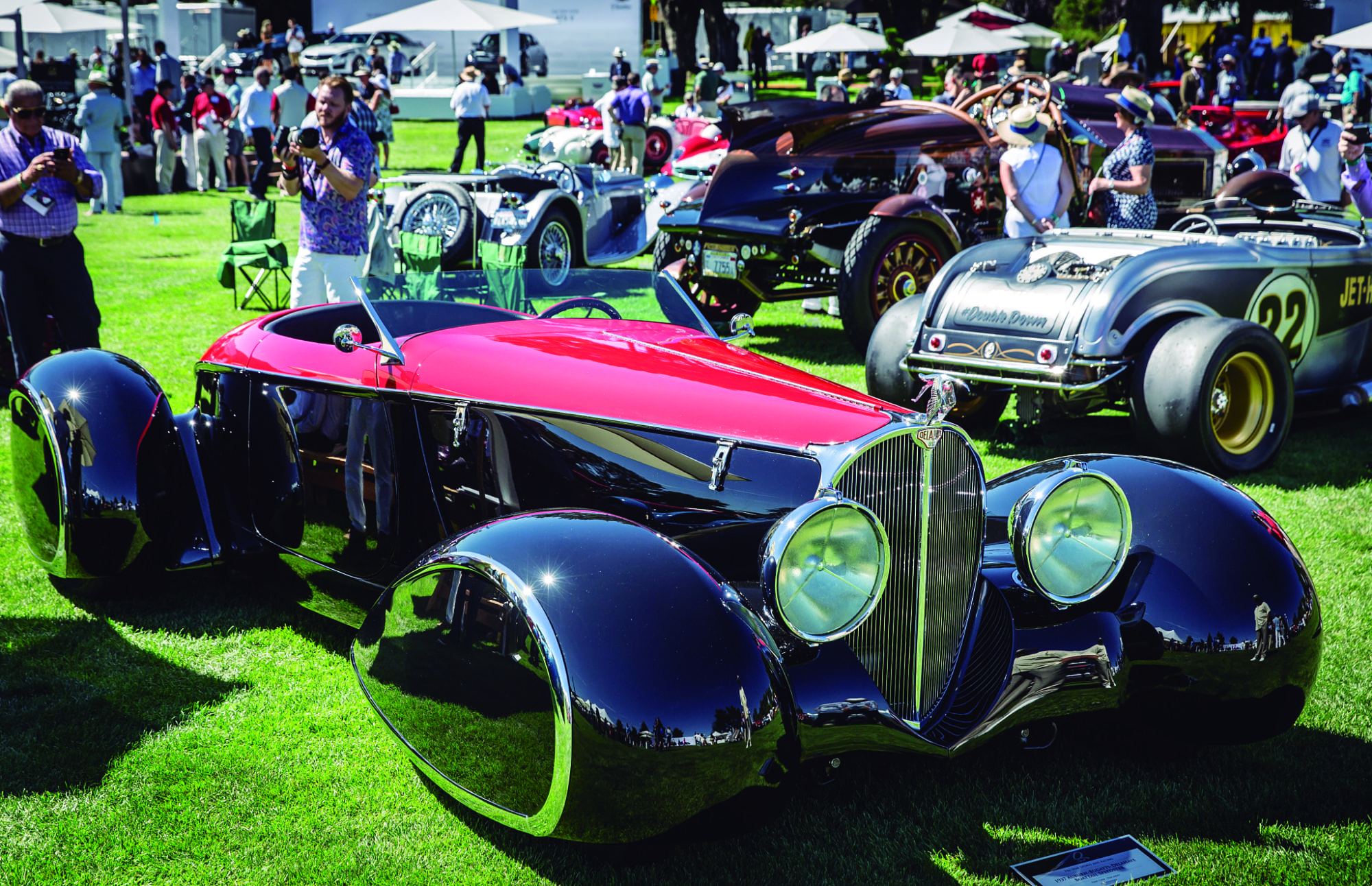 Pre-War Sports and Racing, 1937, Auburn-Bugatti-Delahaye, Boattail Speedster, Black/Red