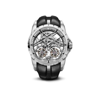 Roger Dubuis Excalibur Doble Tourbillon Volante Esqueletizado frontal