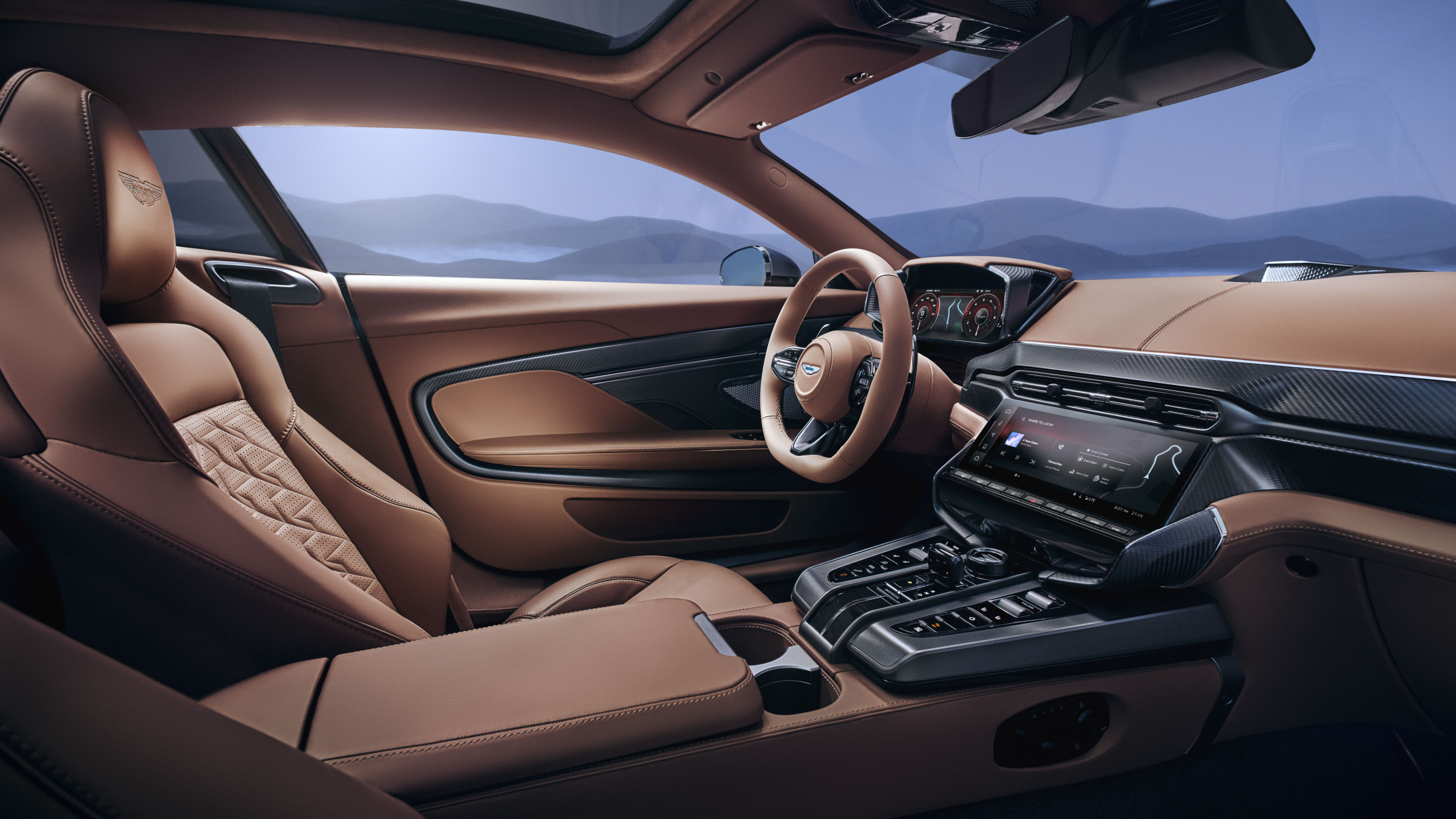 El interior del Aston Martin Vanquish combina lujo con modernidad