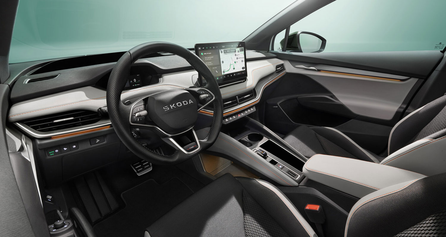 El interior del Skoda Elroq es muy propio de un SUV